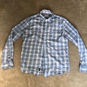 Faherty Light Blue Plaid Button Shirt